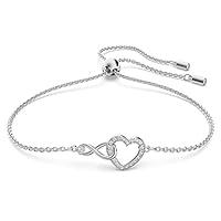 Swarovski Braccialetto Swarovski Infinity Heart, bianco, placcato rodi...