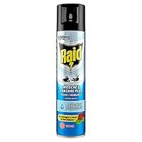 Raid Mosche e Zanzare Plus, Aqua Base Technology, Insetticida Spray, 1...