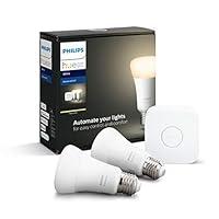 Philips Lighting Hue White Starter Kit con 2 Lampadine Attacco E27, co...