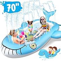 OOWOLF Piscina per Bambini, 2 in 1 Piscinetta Sprinkler Gonfiabile per...