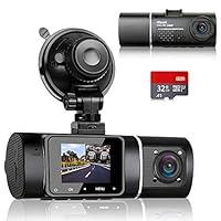 Abask Dash Cam Doppia Telecamera per Auto, Dash Cam con Cabina Cam FHD...