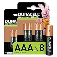 Duracell Rechargeable AAA - Batterie Ministilo Ricaricabili 750 mAh, C...