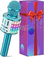 Microfono Karaoke Bluetooth, Bambini Portatile Karaoke con LED Altopar...