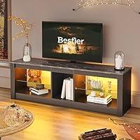 Bestier Mobile Porta TV 140 cm Mobile TV Moderno con Ripiano in Vetro ...