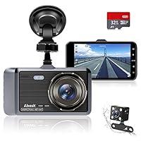 Dash Cam, Abask Doppia Telecamera per Auto, 4 Pollici FHD 1080P Vision...