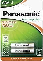 Panasonic Batteria 750 mAh NiMH P03 HR03 Micro AAA Ricaricabile Accu I...