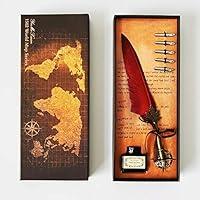 Mreechan Quill Pen Set,Penna Della Piuma di Calligrafia Penna Stilogra...