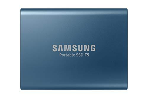 Samsung Memorie T5 da 500 GB, USB 3.1 Gen 2, SSD Esterno Portatile, Bl...