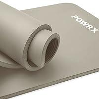 POWRX Tappetino Fitness Antiscivolo 190 x 80 x 1,5 cm - Ideale per Yog...