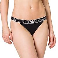 Emporio Armani Underwear Thong Iconic Logoband Perizoma, Nero, XL Donn...
