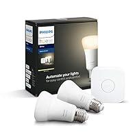 Philips Lighting Hue White Starter Kit con 2 Lampadine Attacco E27, co...