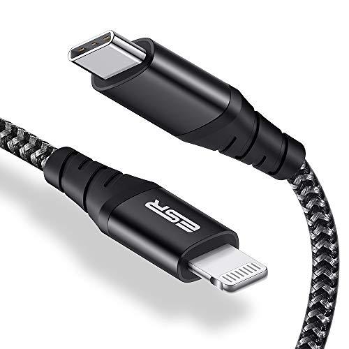 ESR Cavo USB-C a Lightning [Certificato MFi] 1m in Nylon, Carica Rapid...