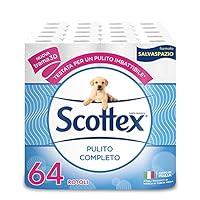 Scottex Carta Igienica Pulito Completo Salvaspazio, Confezione da 64 R...