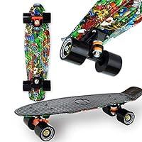 WeLLIFE Skateboard Mini Cruiser RGX Nero Multicolor Tavola Skate 22” 5...