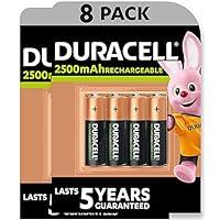 Duracell - Rechargeable AA 2500mAh Prericaricate, Batterie Stilo Ricar...