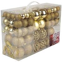 Christmas Gifts Valigia 100 Pezzi Palle di Natale Oro, Gold, 100x, uni...