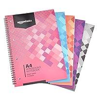 Amazon Basics - Quaderno con rilegatura a spirale, colori assortiti, 7...